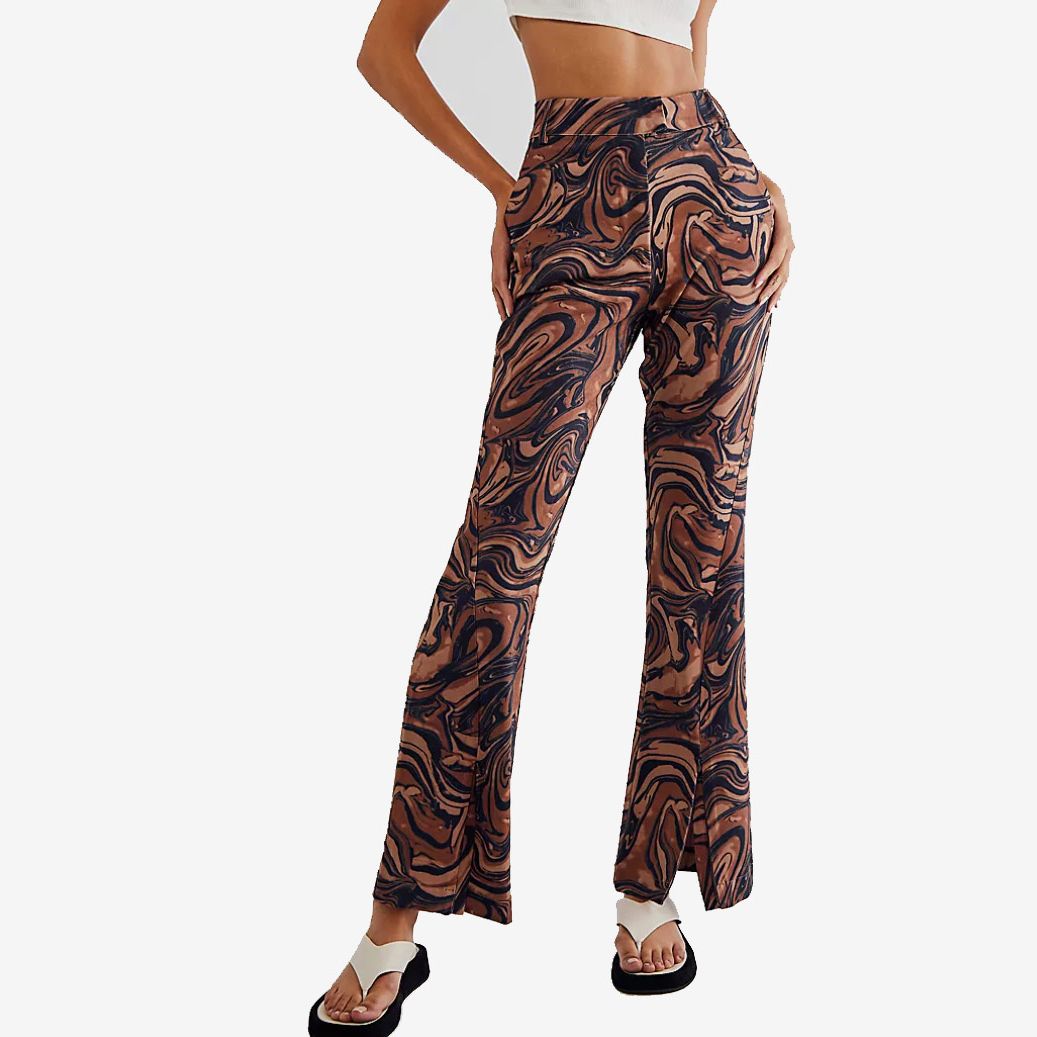 Patterned trousers  Light beigeLeopard print  Ladies  HM IN