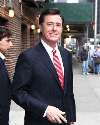 Stephen Colbert arrives at 'The Late Show with David Letterman'.Stephen Colbert arrives at 'The Late Show with David Letterman'.
<P>
Pictured: Stephen Colbert
<P>
<B>Ref: SPL388163 030512 </B><BR/>
Picture by: ???? Kyle Blair / Splash News<BR/>
</P><P>
<B>Splash News and Pictures</B><BR/>
Los Angeles:	310-821-2666<BR/>
New York:	212-619-2666<BR/>
London:	870-934-2666<BR/>
photodesk@splashnews.com<BR/>
</P>