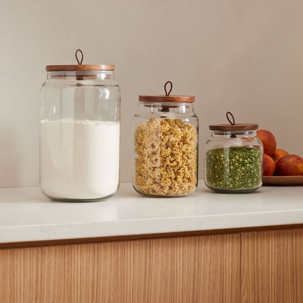 West Elm Glass Kitchen Canisters