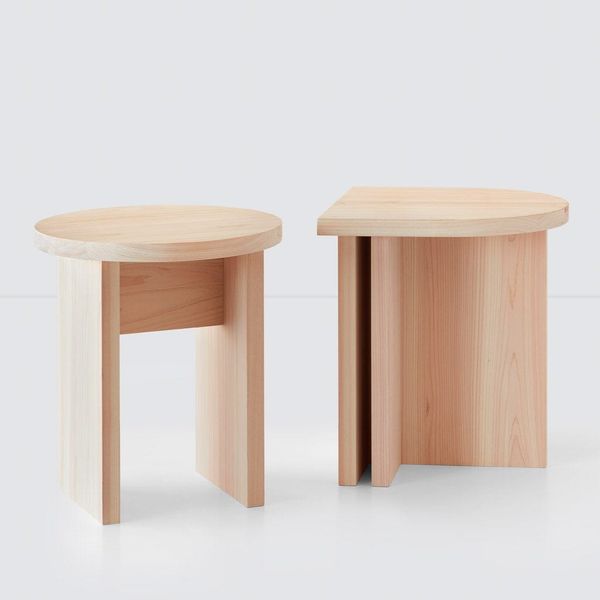 The Citizenry side table made of Hinoki wood