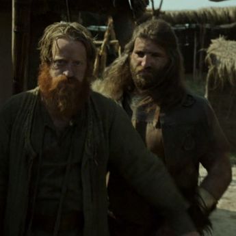Blond hair, red beard. Hair color-blocking for the Dark Ages.