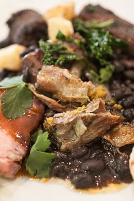 As an homage to her Brazilian heritage and regular Sunday suppers growing up, Shanna Pacifico prepared a feijoada with smoked ribs, blood sausage, smoked belly, and black beans.