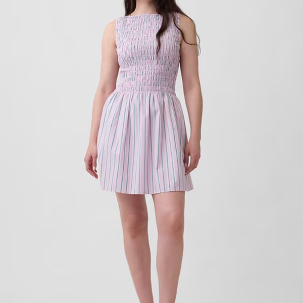 Gap Factory Smocked Boatneck Mini Dress