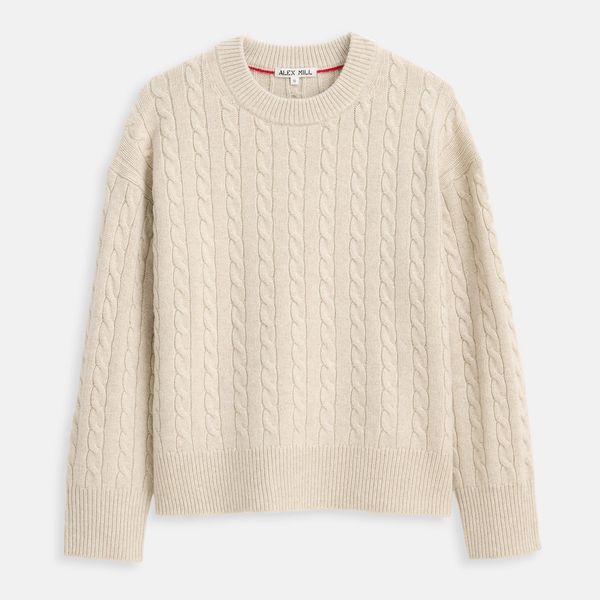 Alex Mill Katherine Cable Sweater in Wool Cotton
