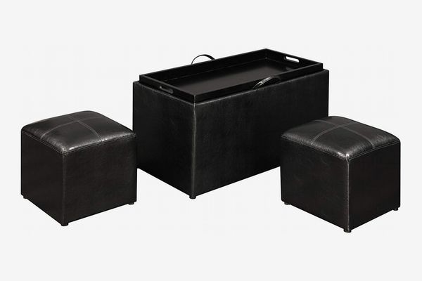 Convenience Concepts Designs4Comfort Sheridan Storage Bench with 2 Side Ottomans