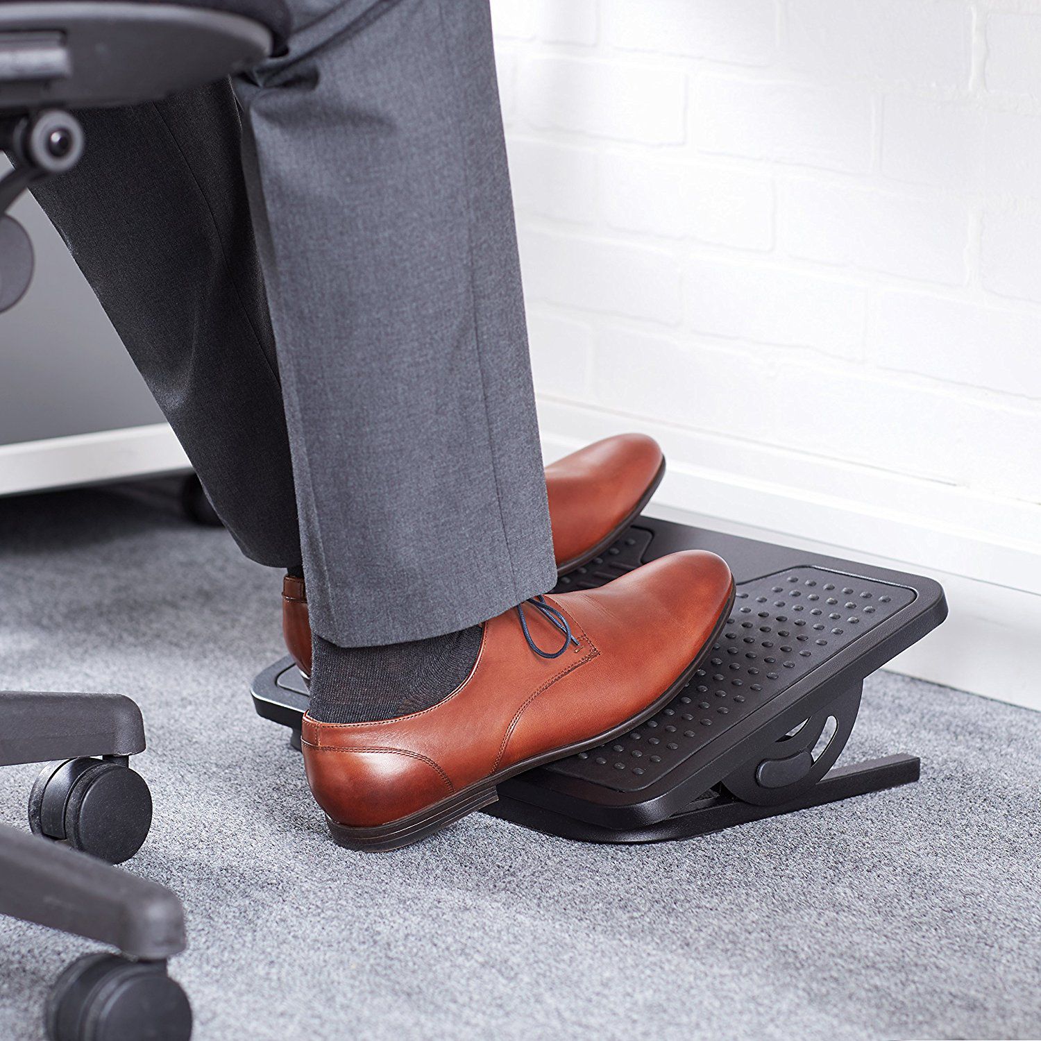 Foot Rest Stool Ergonomic Adjustable Height Under Desk Car Portable  Footstool