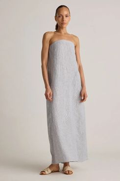 Quince 100% European Linen Strapless Maxi Dress