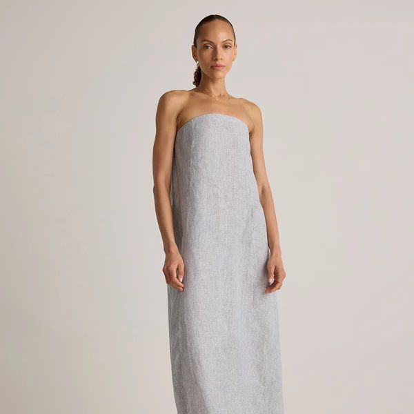 Quince 100% European Linen Strapless Maxi Dress