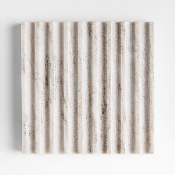 Crate and Barrel Dune Fluted Marble Trivet by Gaby Dalkin