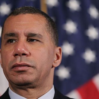 NEW YORK - MARCH 08: New York Governor David Paterson speaks during a town hall meeting at Borough Hall March 8, 2010 in the Brooklyn borough of New York City. The embattled governor took questions on the sputtering economy and the 2010-2011 state budget. (Photo by Mario Tama/Getty Images) *** Local Caption *** David Paterson