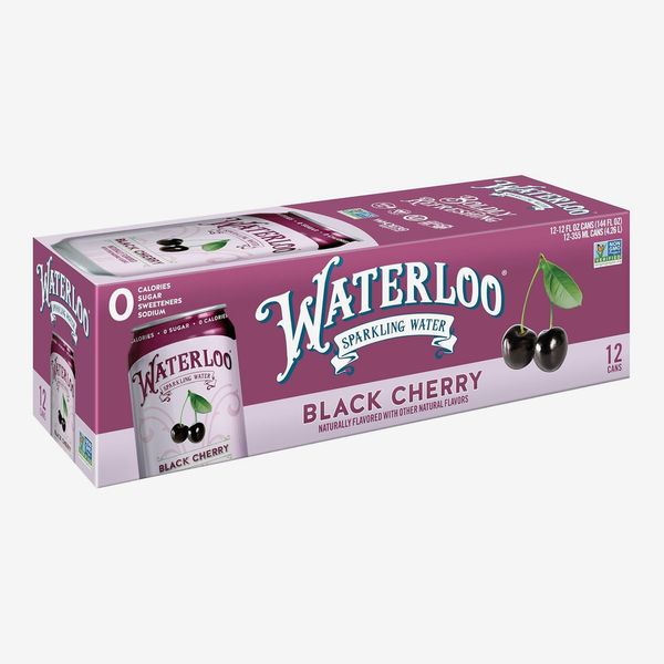 Waterloo Sparkling Water, Black Cherry Naturally Flavored, 12 Fl Oz Cans (Pack of 12)