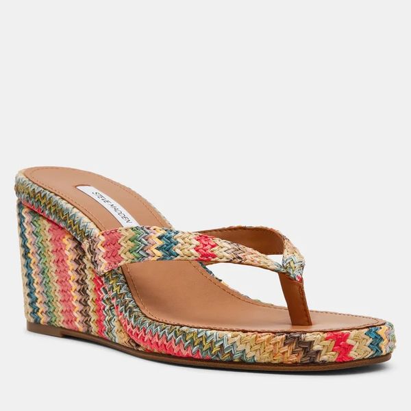 Steve Madden Playing Bright Multi Thong Wedge Sandal