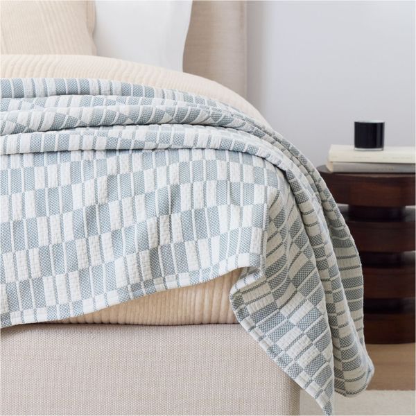 West Elm Geometric Grid Blanket