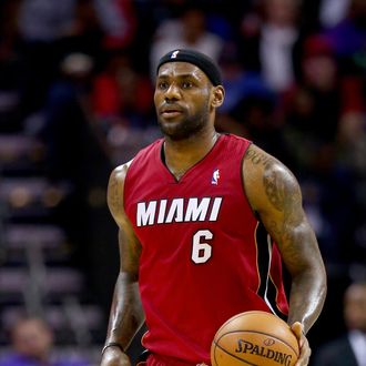 LeBron James #6 of the Miami Heat 
