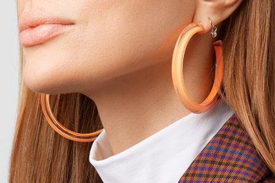 Alison Lou Medium Jelly Lucite and enamel hoop earrings