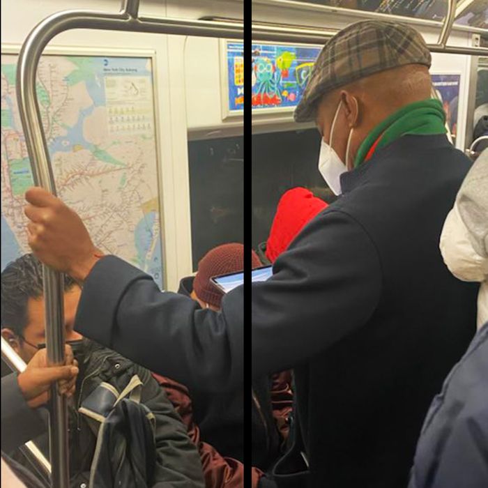 Eric Adams on the subway.