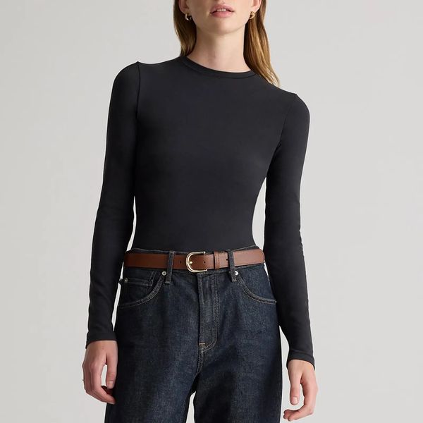 Quince Stretch Cotton Jersey Fitted Long Sleeve T-Shirt