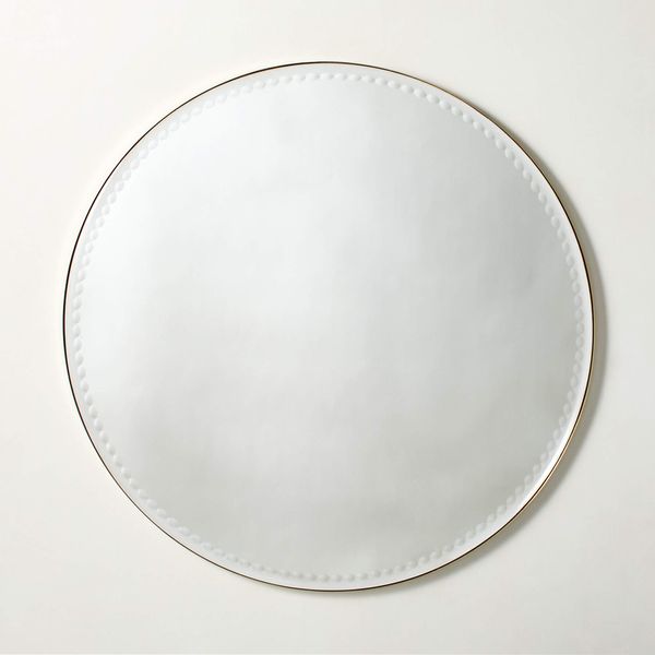 CB2 Salita Brass Round Wall Mirror, 36”