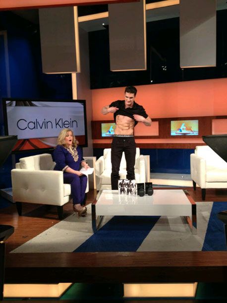 Who needs Tom Brady when you have THESE abs to look at? Calvin