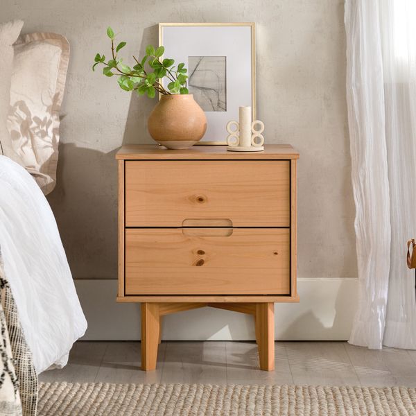 AllModern Mags Solid Wood Groove 2-Drawer Nightstand