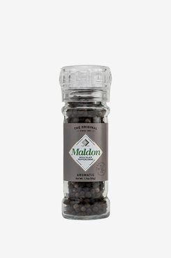 Maldon Salt, Whole Black Peppercorn Grinder, 50 g.