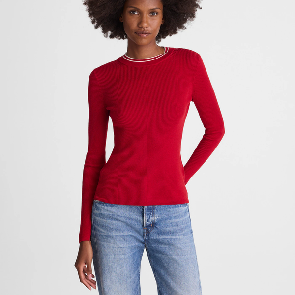 Madewell Double Layered Crewneck in Merino-Silk Blend