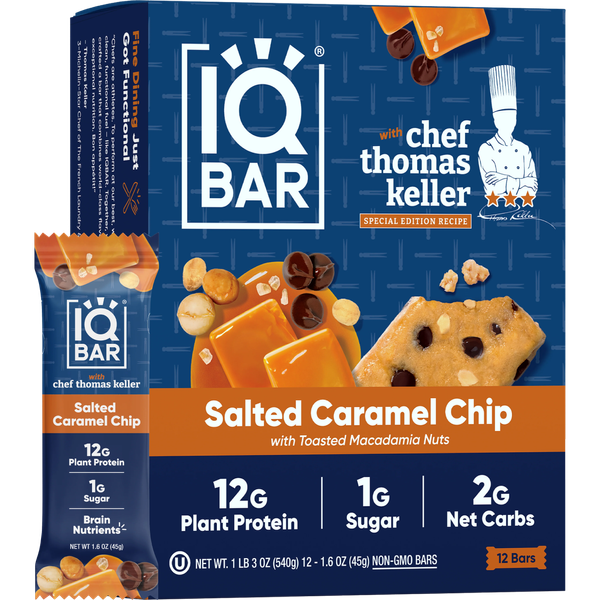 IQBAR Salted Caramel Chip - 12 Bars