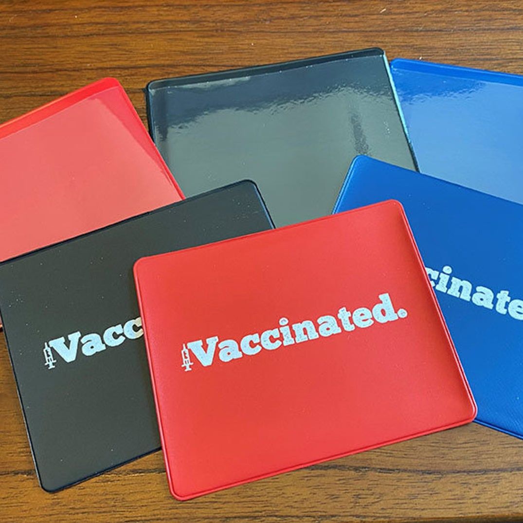 Covid Vaccine Card Holder Pack of 3 4 x 3 Inches Faux Leather Vaccine Card Protector Waterproof