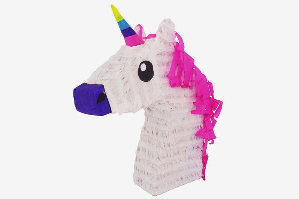 White Unicorn With Pink Hair Piñata