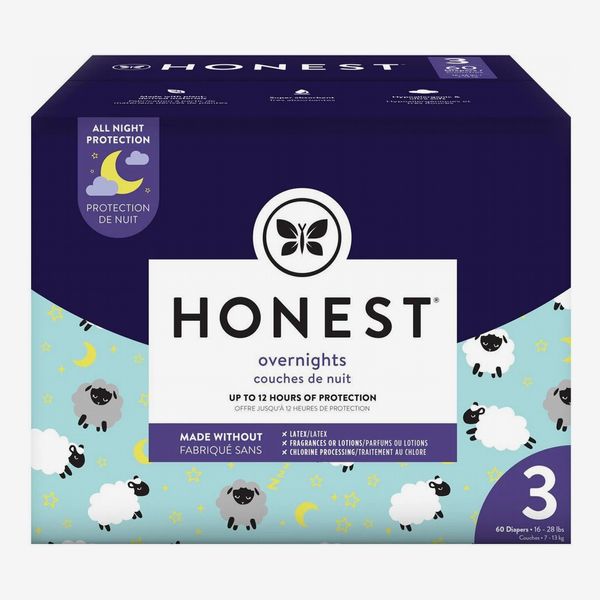 The Honest Co. Overnight Baby Diapers, Sleepy Sheep, Size 3 (60 Count)