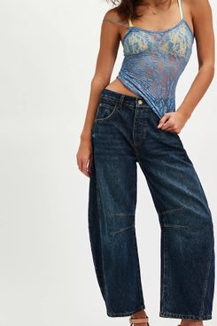 Free People We The Free Good Luck Mid-Rise Barrel Jeans