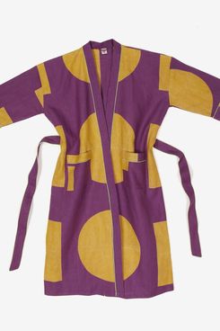 Block Shop Dot Dash Robe - Eggplant