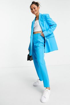 River Island Tailored Blazer and Pant Set In Bright Blue