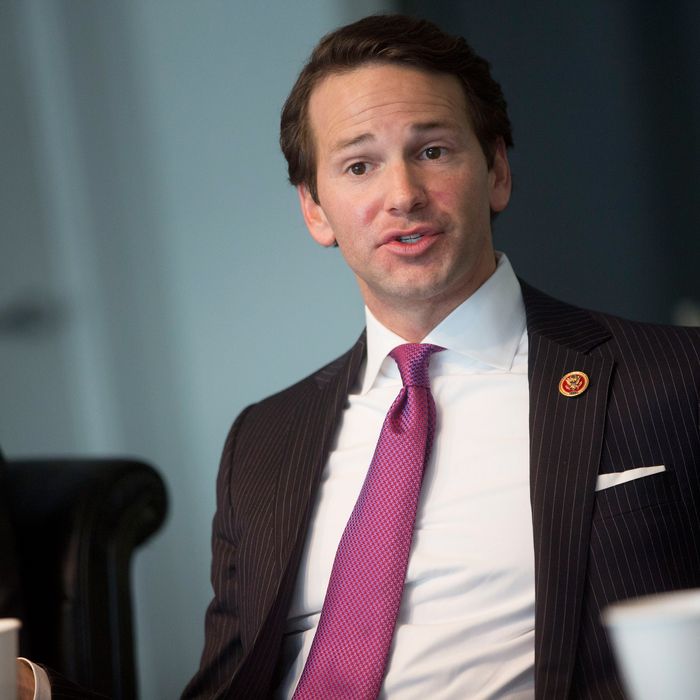 Representative Aaron Schock, a Republican from Illinois, speaks during an interview in Washington, D.C., U.S., on Thursday, Jan. 9, 2014. 