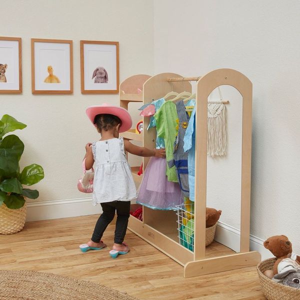 ECR4Kids Birch Dramatic Play Closet with Mirrors