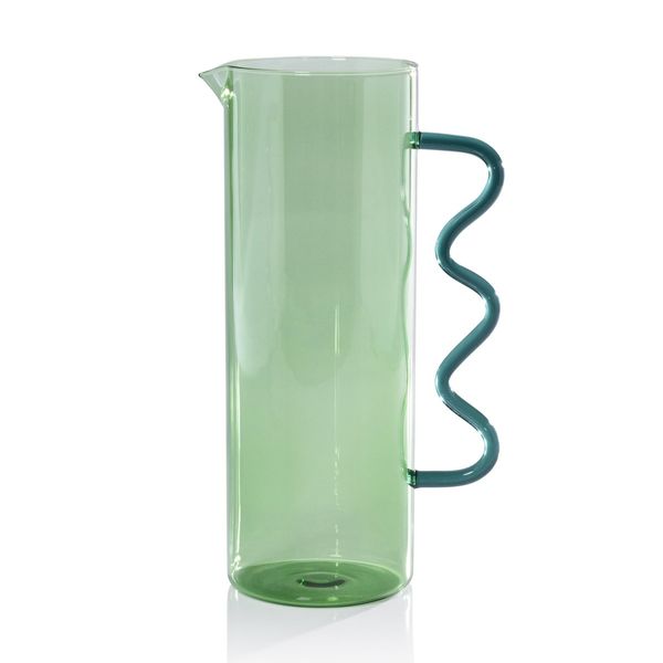 Ivy Bronx Costa de Sol Glass Pitcher