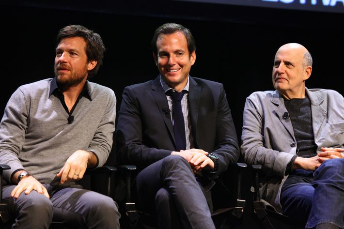 NEW YORK, NY - OCTOBER 02:  (EXCLUSIVE COVERAGE)  (L-R)  Jason Bateman, Will Arnett and Jeffrey Tambor attend The 2011 New Yorker Festival: "Arrested Development" Panel at Acura at SIR Stage37 on October 2, 2011 in New York City.  (Photo by Neilson Barnard/Getty Images for The New Yorker)