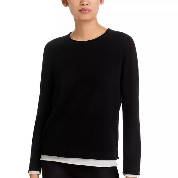 C by Bloomingdale's Double Layer Cashmere Crewneck Sweater