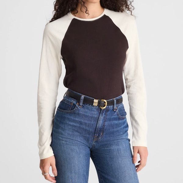 Madewell Baseball Long-Sleeve Tee in Vintage Jersey