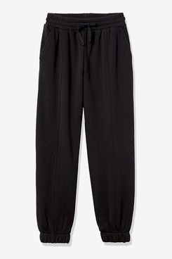 The Drop Women's Dominique Washed Fleece Coverstitched Utility Jogger