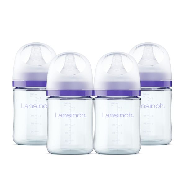 Lansinoh Anti-Colic Glass Baby Bottles 5oz. - 4 pack
