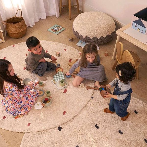 Sage & Wild Dotted Washable Organic Cotton Rug in Rust