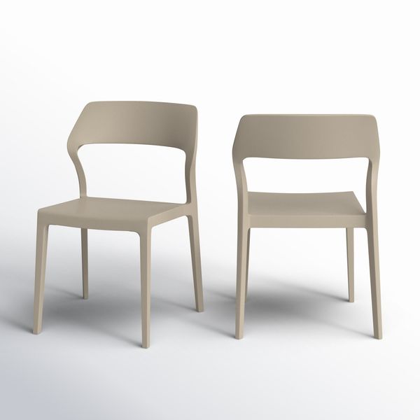 AllModern Farrah Outdoor Stacking Dining Side Chair (Set of 2)