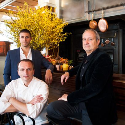 From left: Luke Ostrom, Andrew Carmellini, and Josh Pickard