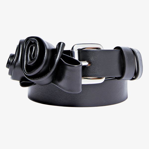 Max Mara Rose-Decorated Nappa Leather Belt