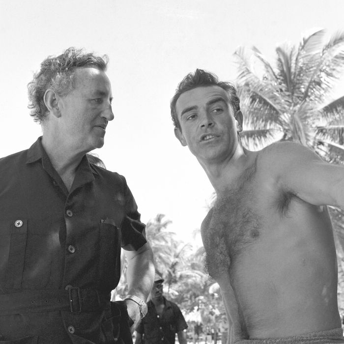 During location filming in Jamaica, Ian Fleming gives SEAN CONNERY some first-hand pointers on his portrayal of James Bond, Fleming's Agent 007.