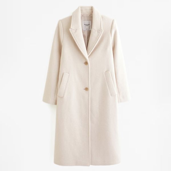 Abercrombie & Fitch Wool-Blend Tailored Topcoat