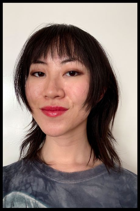 Author wearing Bobbi Brown's Extra Color Shine Lip.