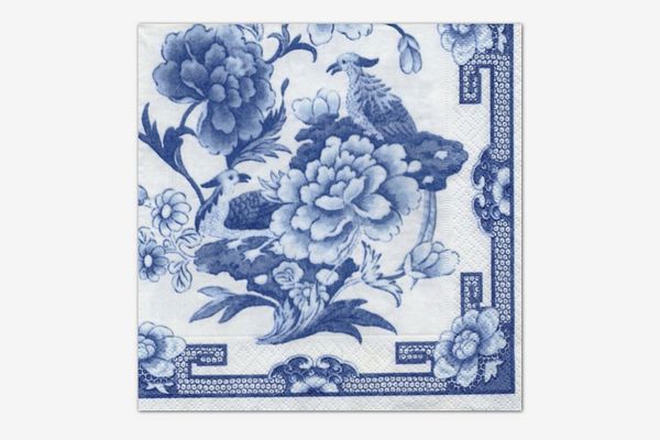 Caspari Blue-and-White Cocktail Napkins - Pack of 20