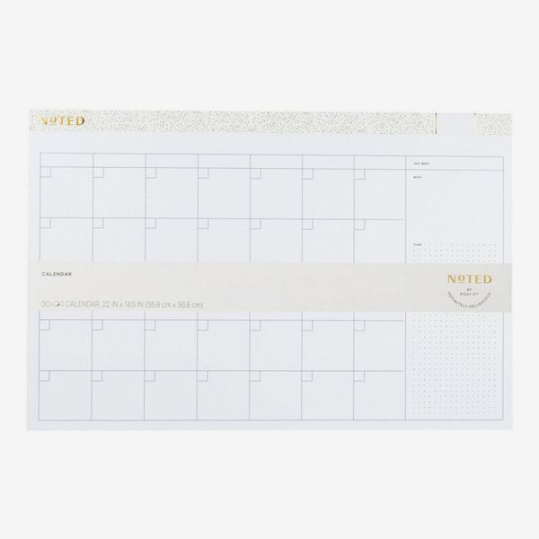 Noted by Post-It Undated Post-it Desk Calendar Pad White